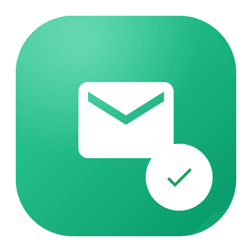 1Lookup email validation icon — an envelope with a verified check badge