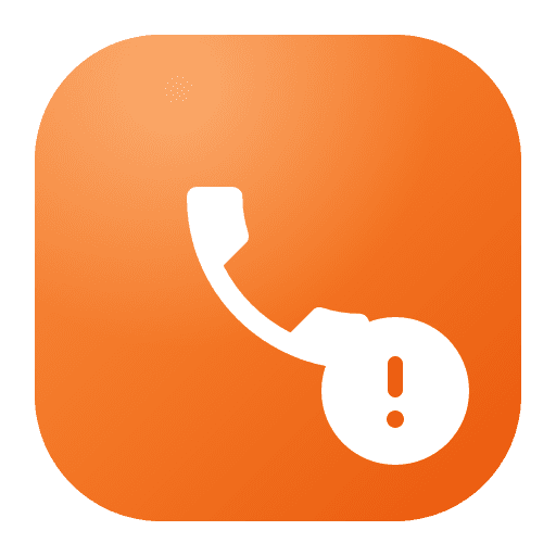 1Lookup phone spam check icon — a phone with a warning badge