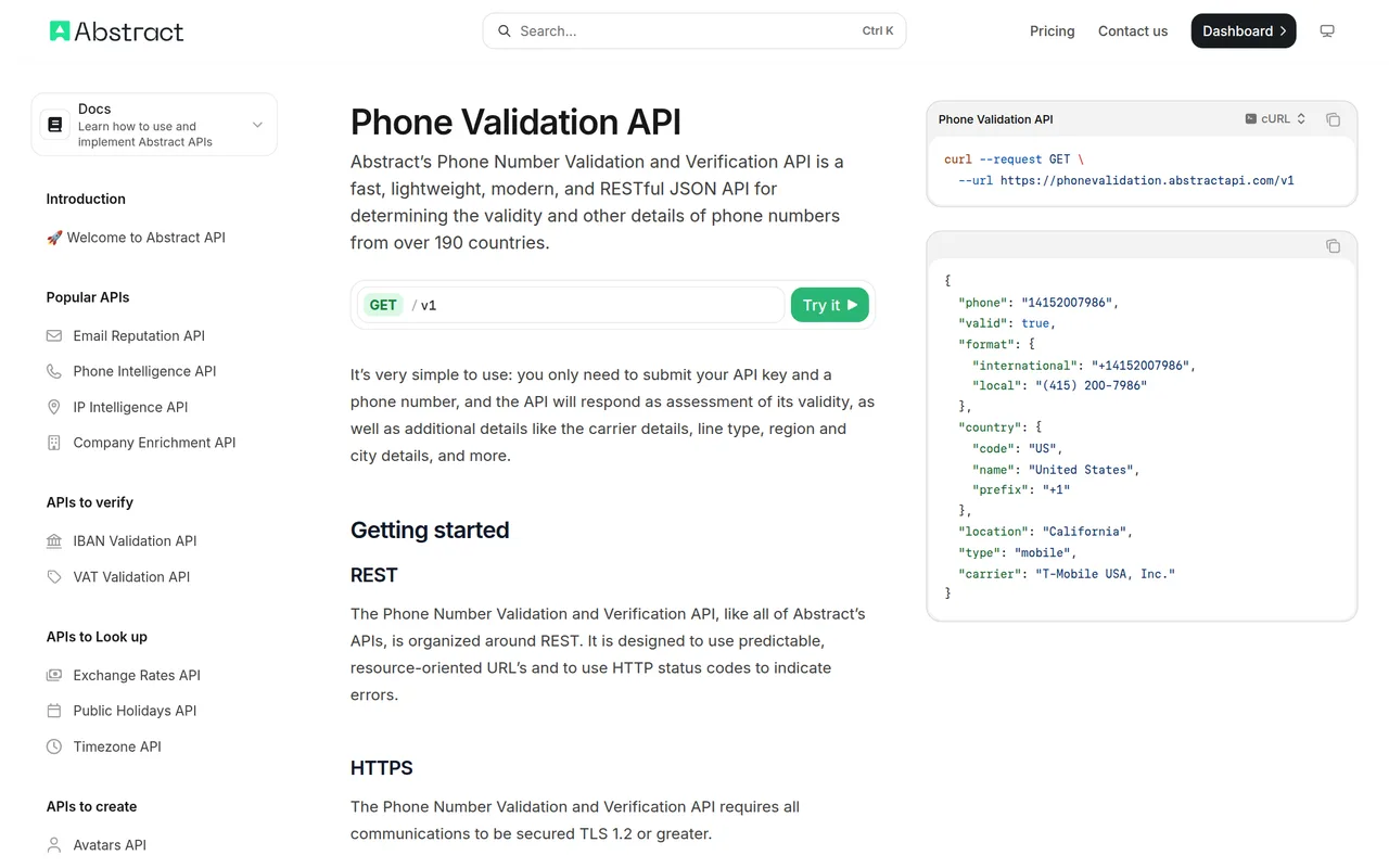 Abstract API api reference