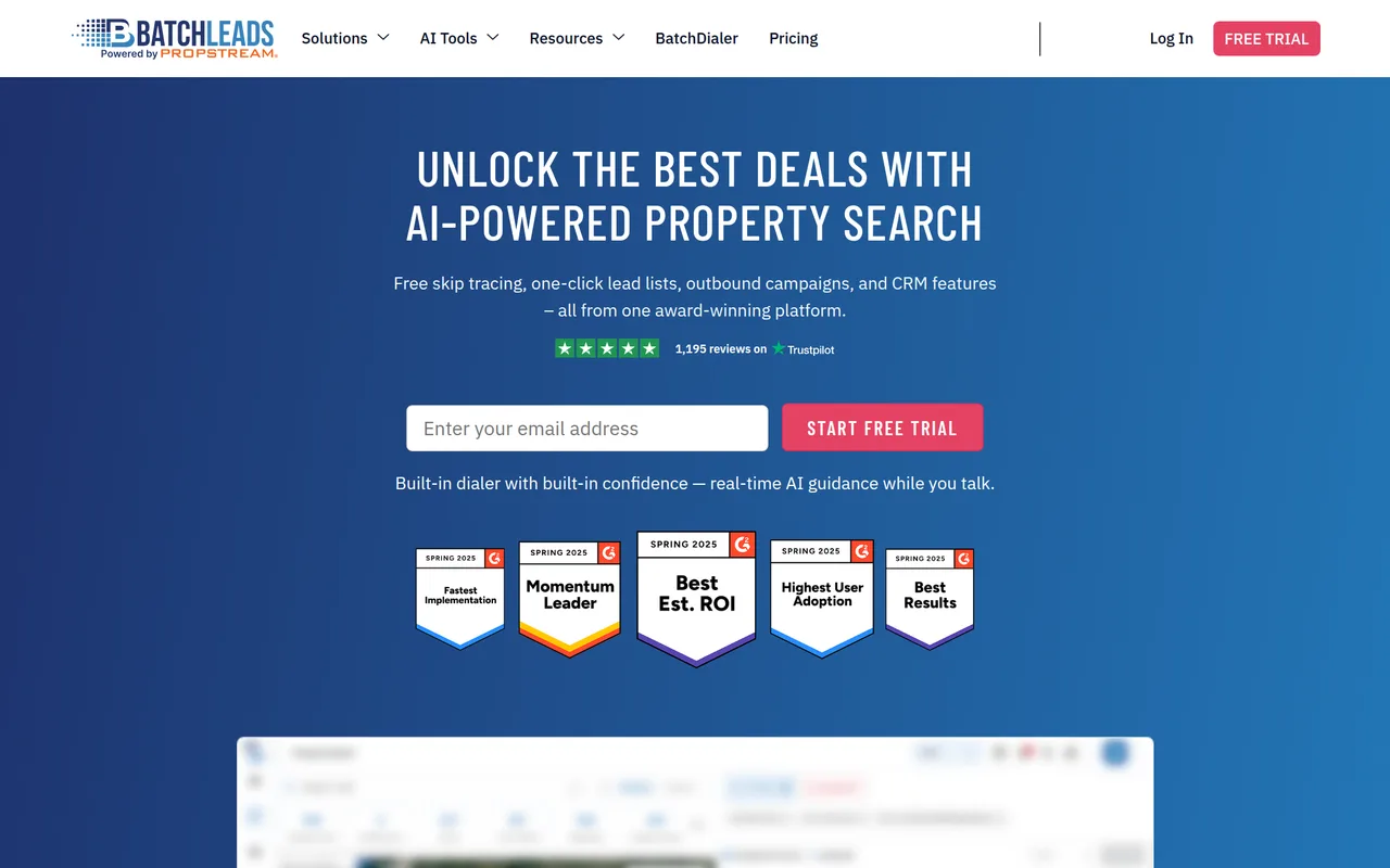 BatchLeads homepage