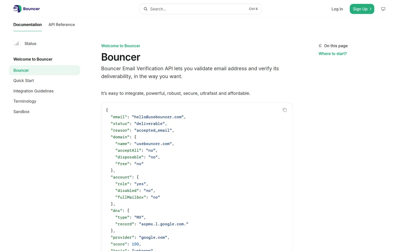 Bouncer api reference