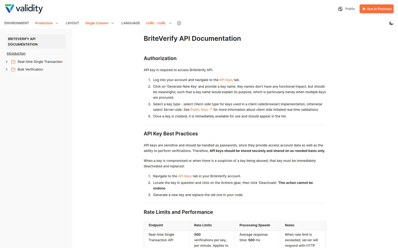 BriteVerify api reference