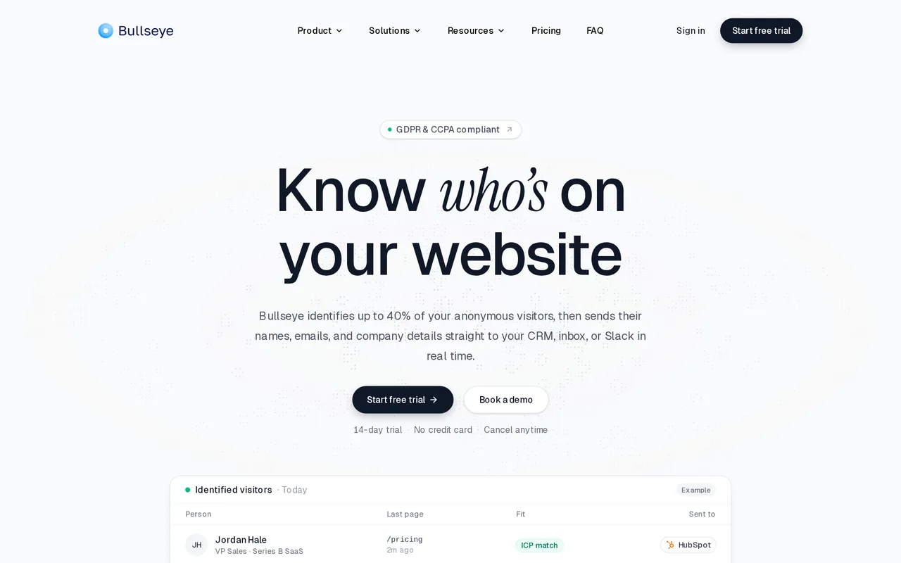 Bullseye homepage