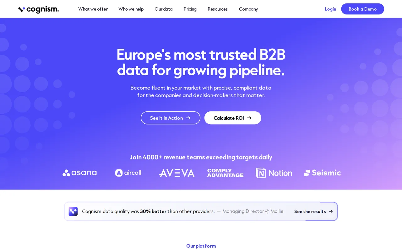 Cognism homepage