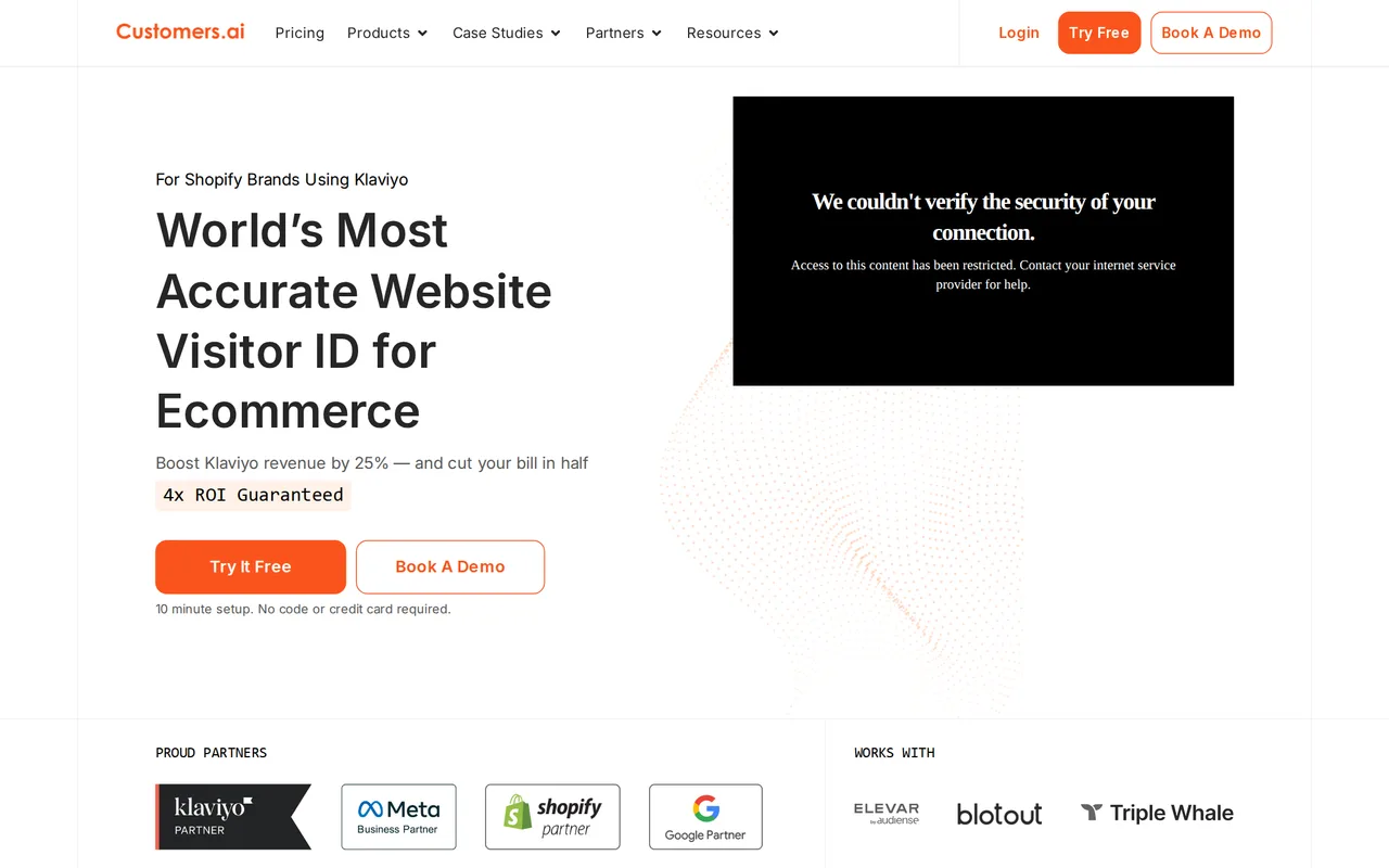 Customers.ai homepage