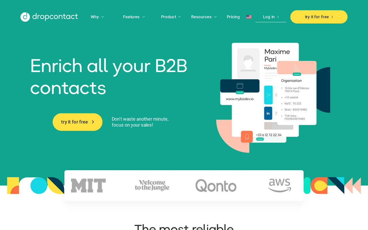 Dropcontact homepage