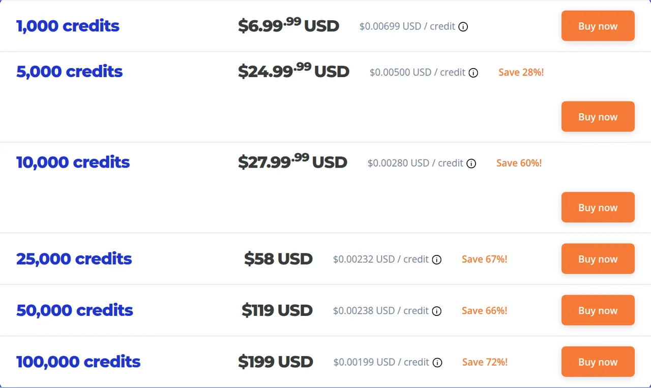 EmailListVerify pricing page