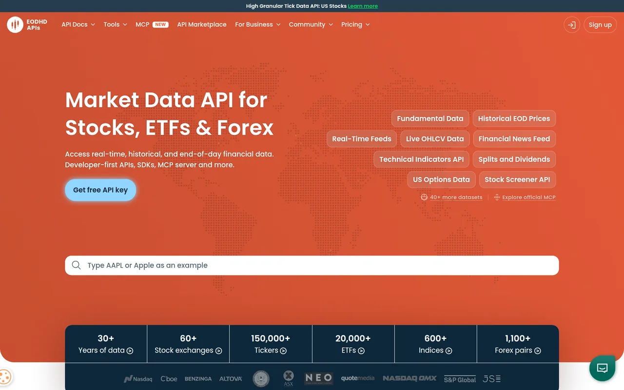 EODHD homepage