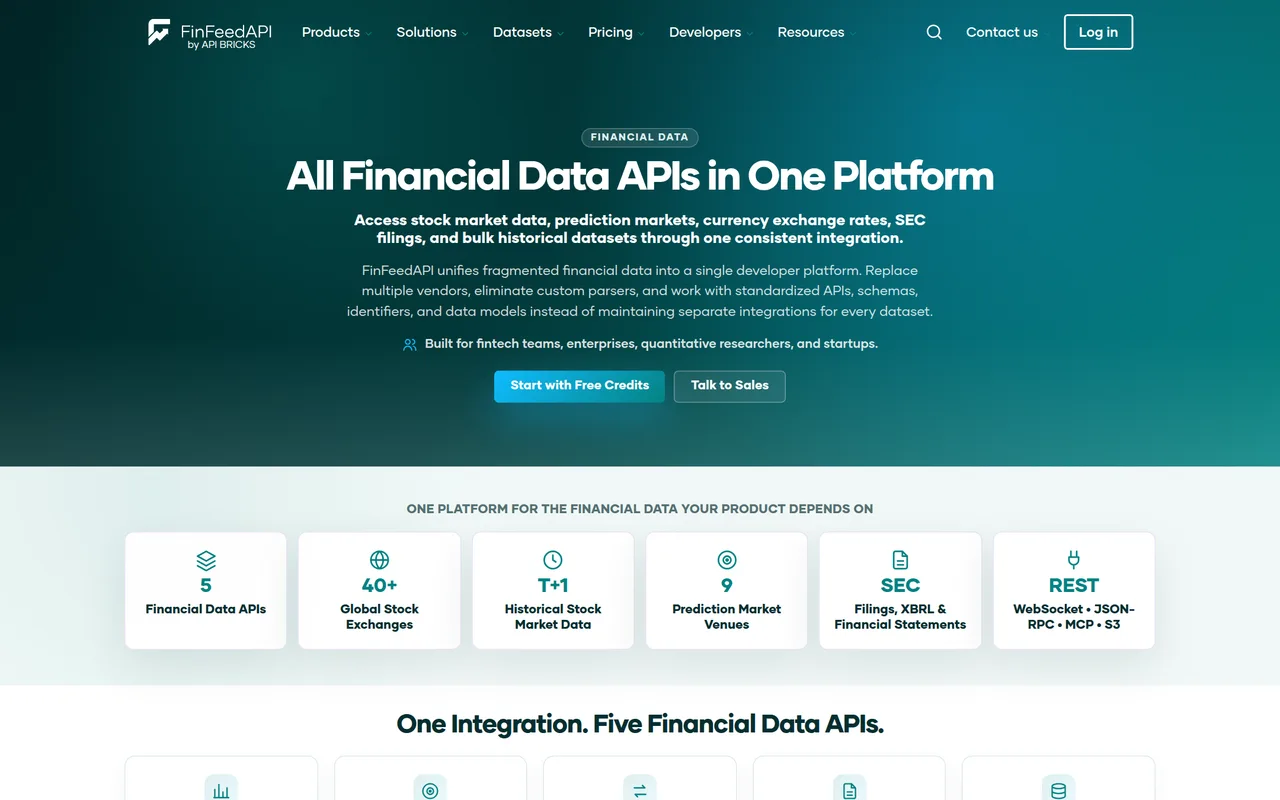FinFeedAPI homepage