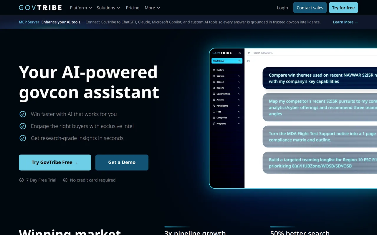 GovTribe homepage