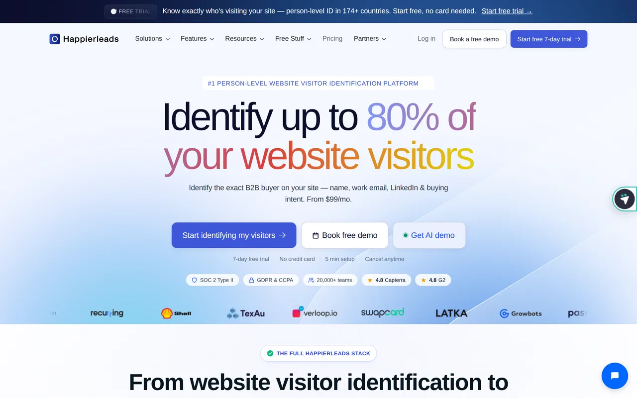 Happierleads homepage