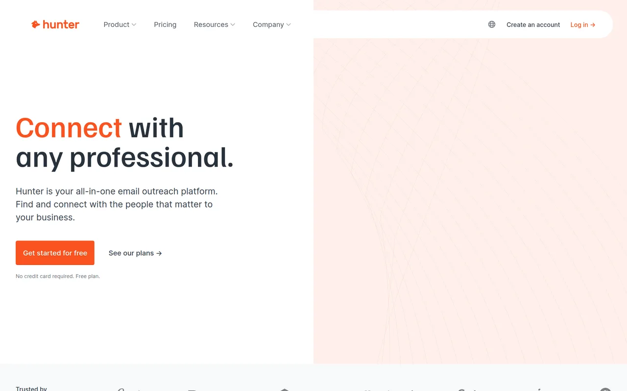 Hunter.io homepage