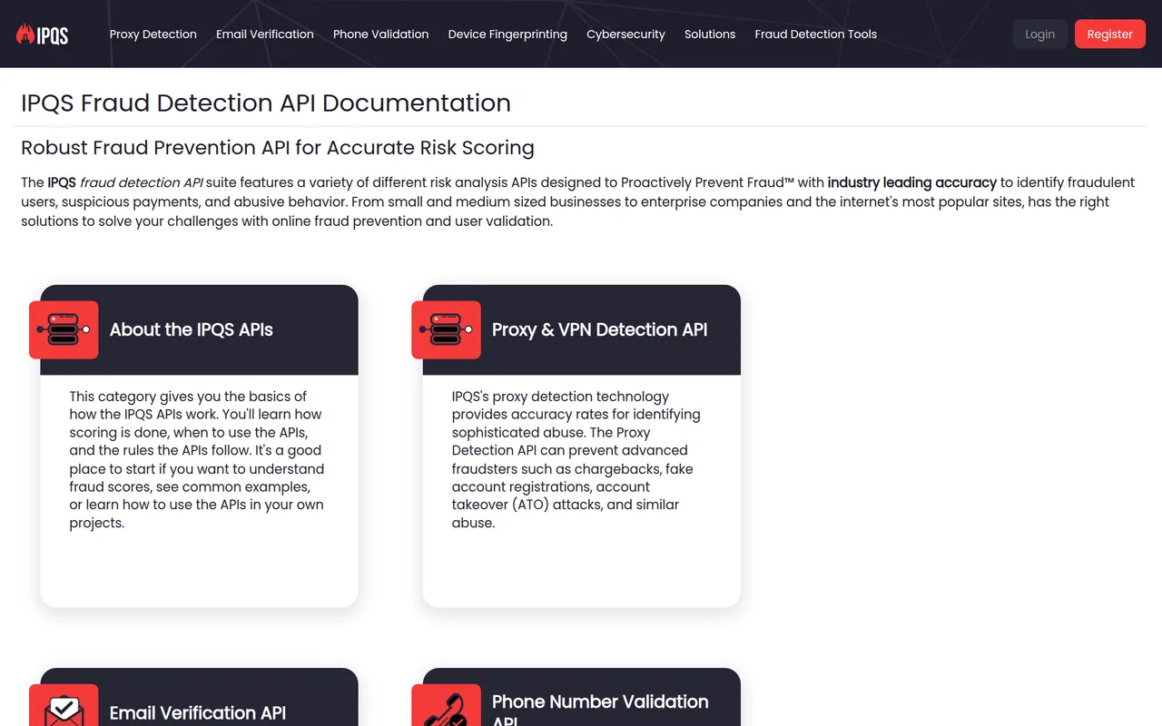 IPQualityScore api reference