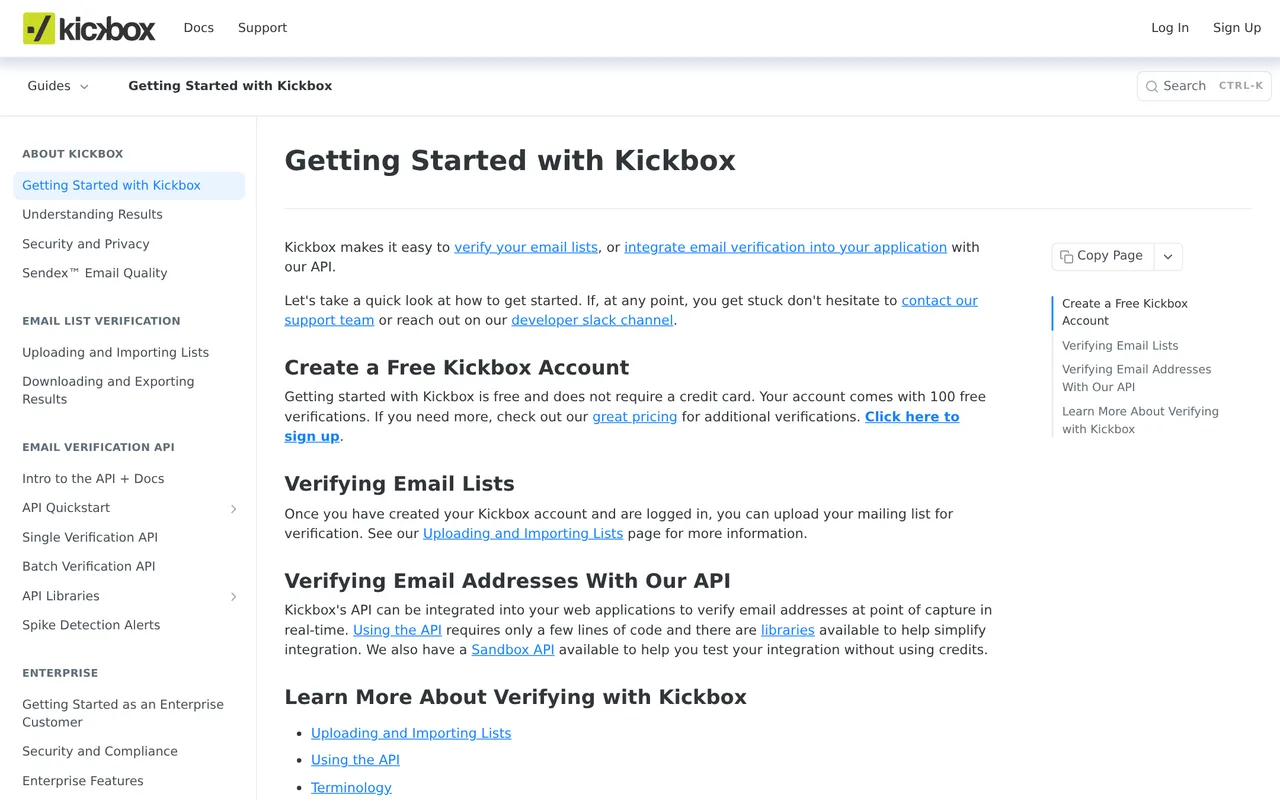 Kickbox api reference