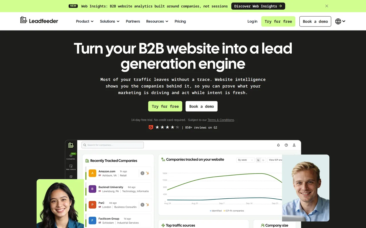 Leadfeeder homepage