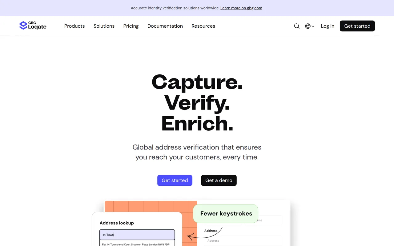 Loqate homepage