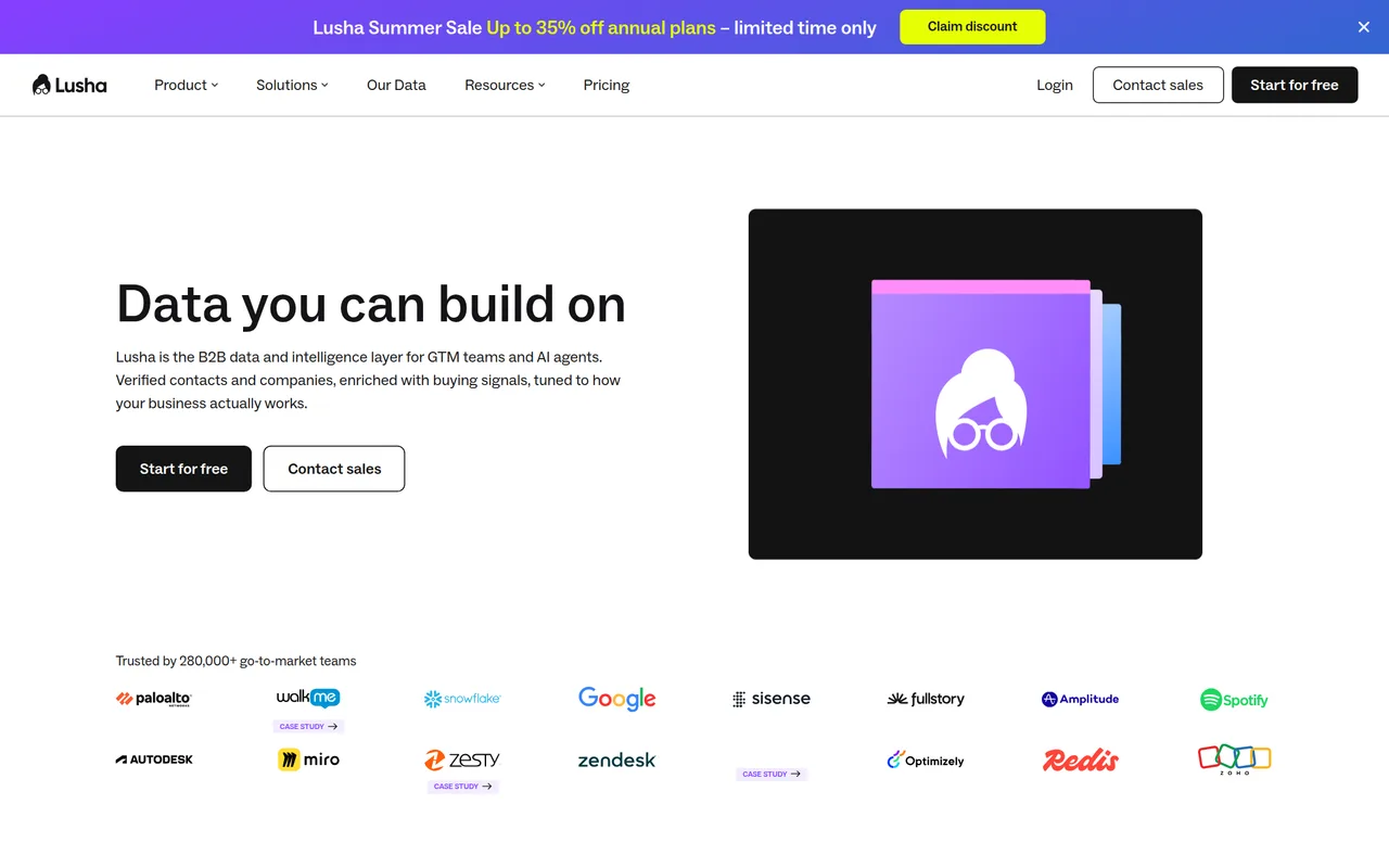 Lusha homepage