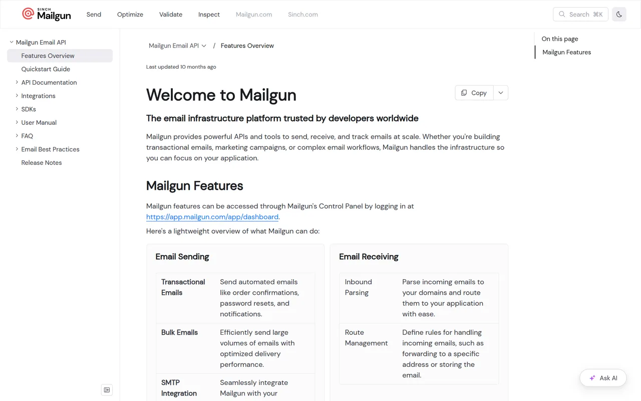 Mailgun api reference