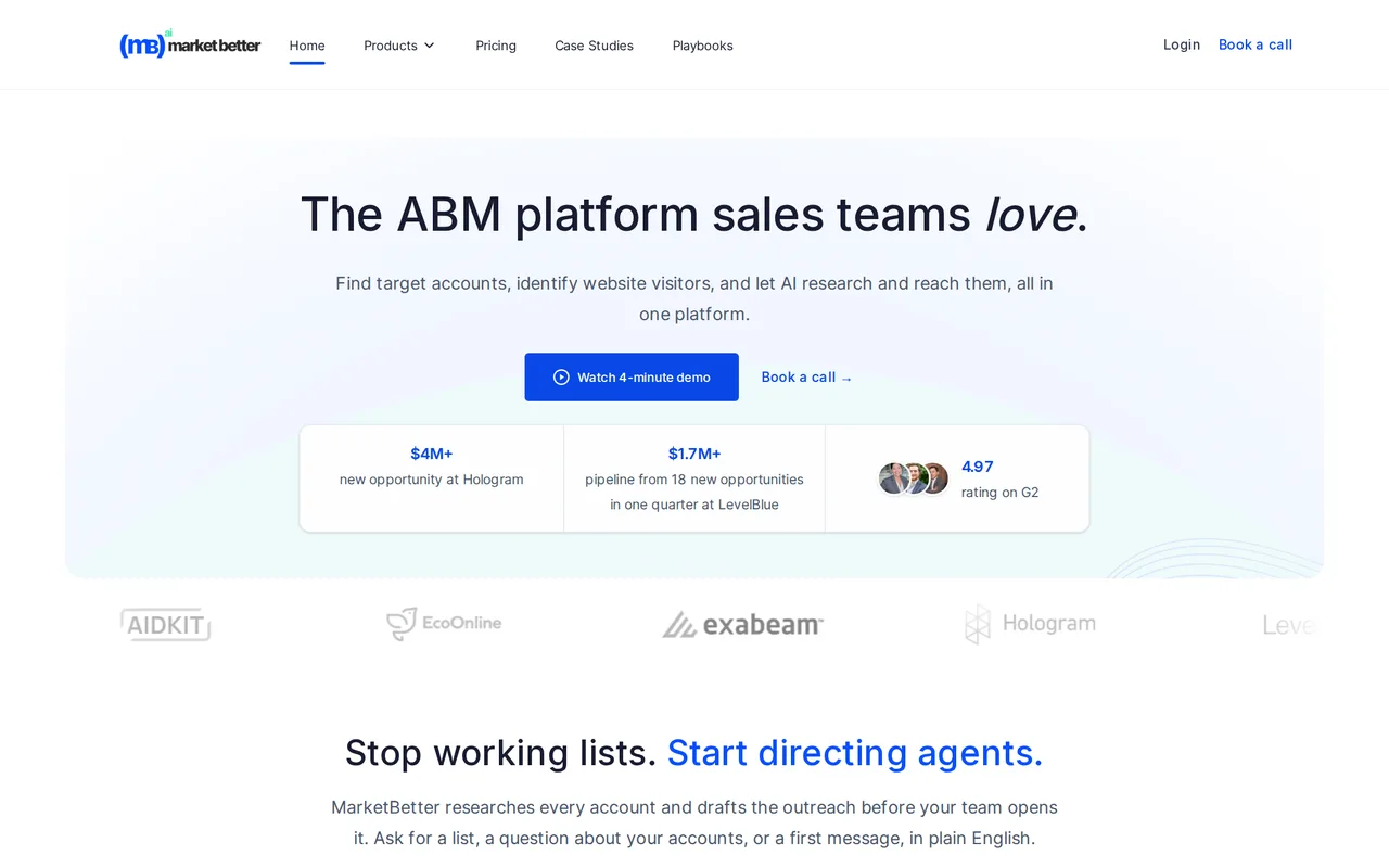 MarketBetter homepage