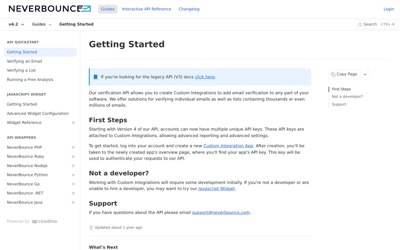 NeverBounce api reference