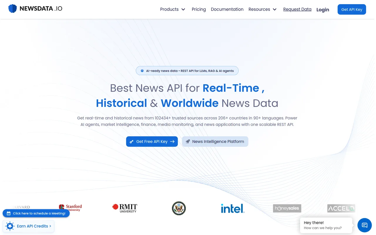 NewsData.io homepage