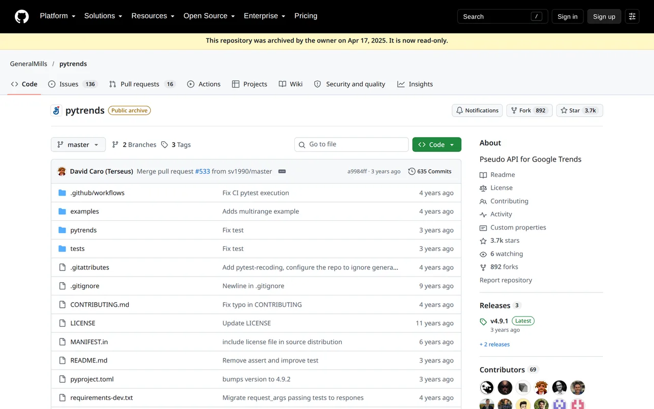 pytrends homepage
