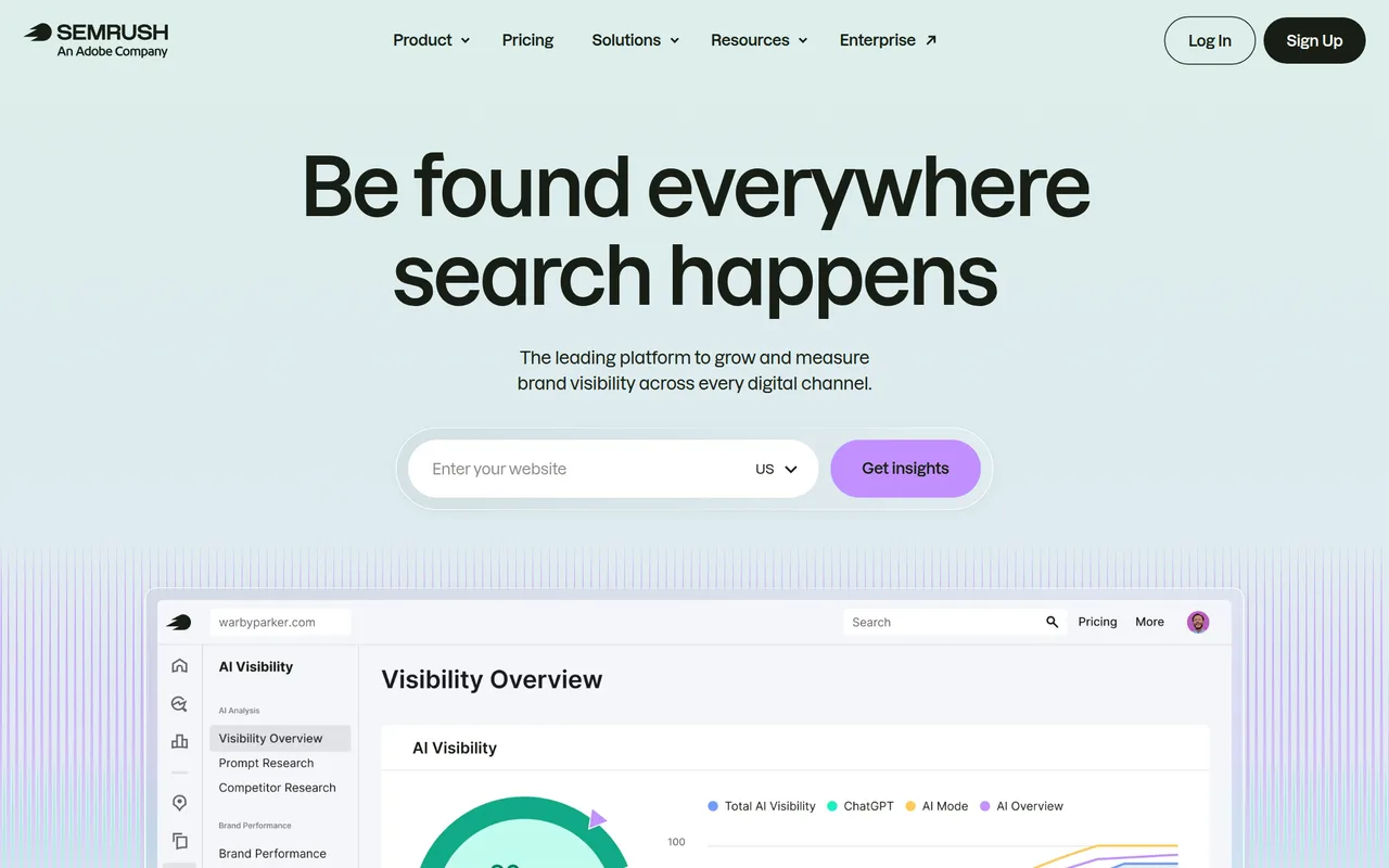 Semrush homepage