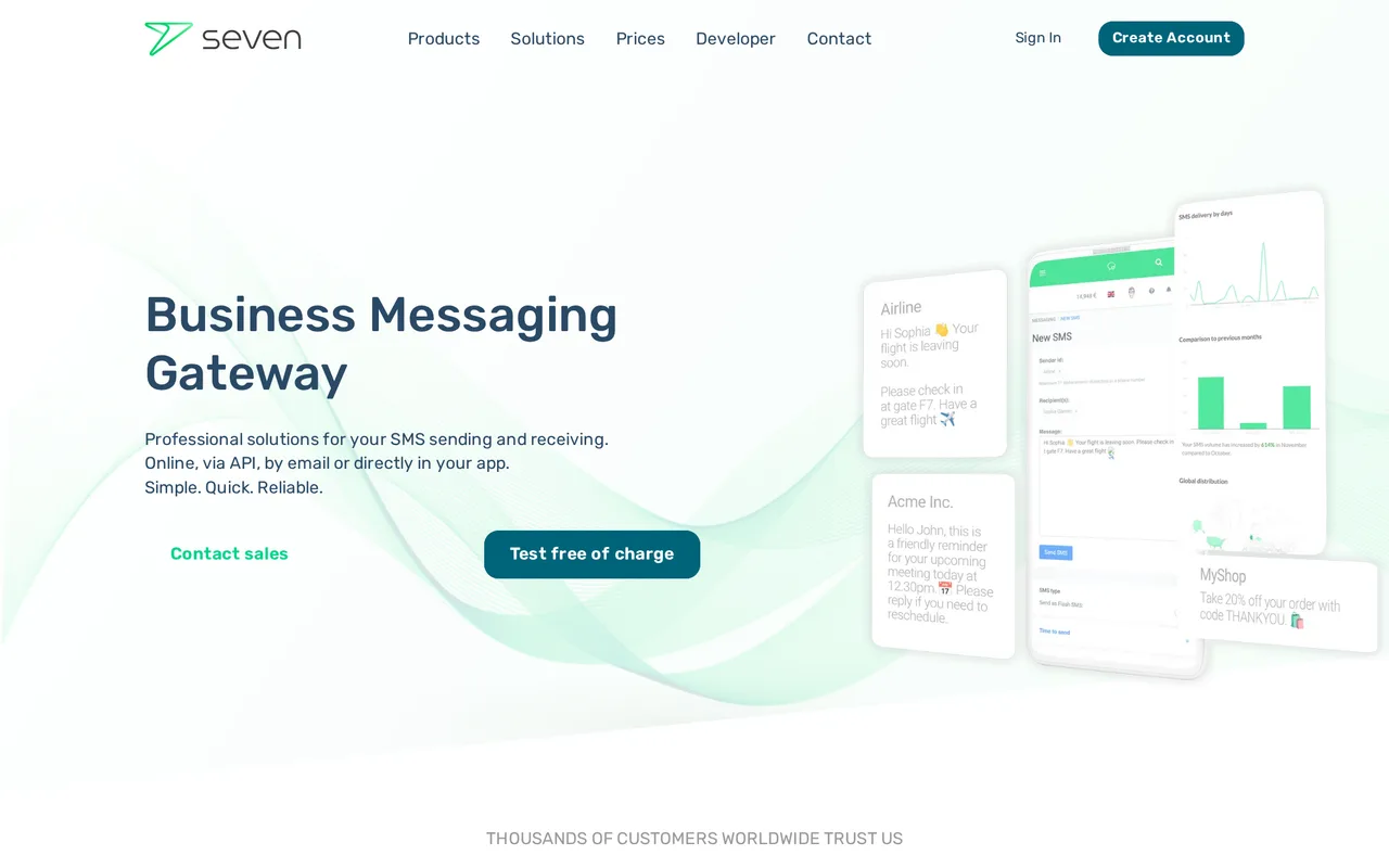 seven.io homepage
