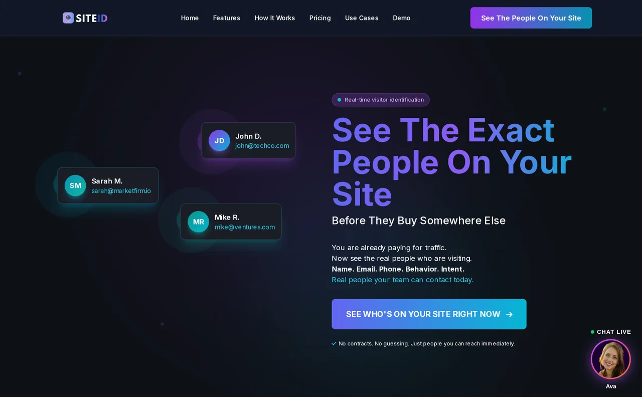 SiteID homepage