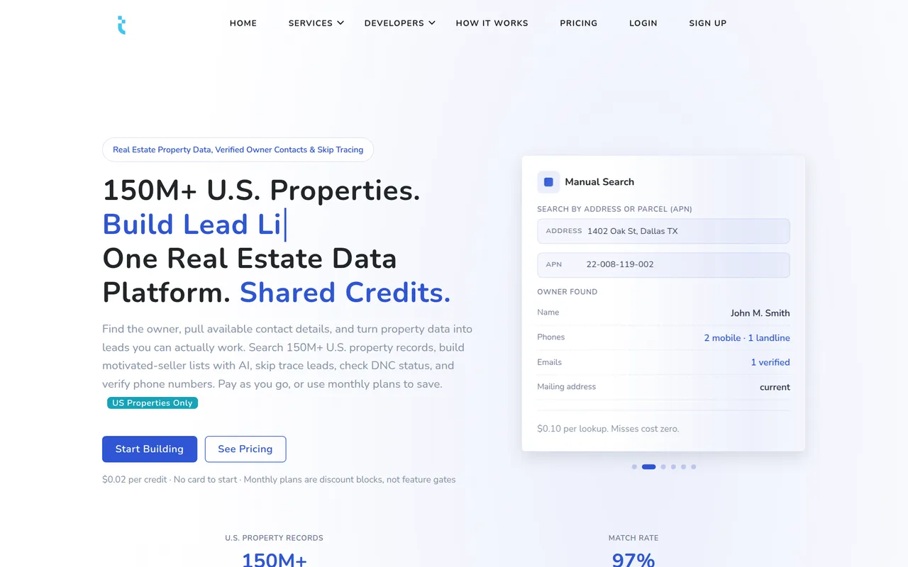 Tracerfy homepage