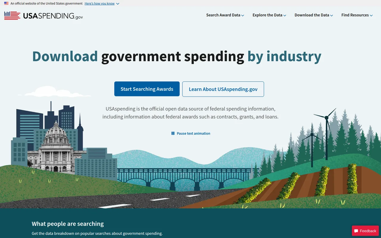 USAspending.gov homepage