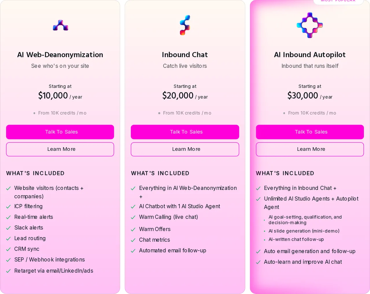 Warmly pricing page
