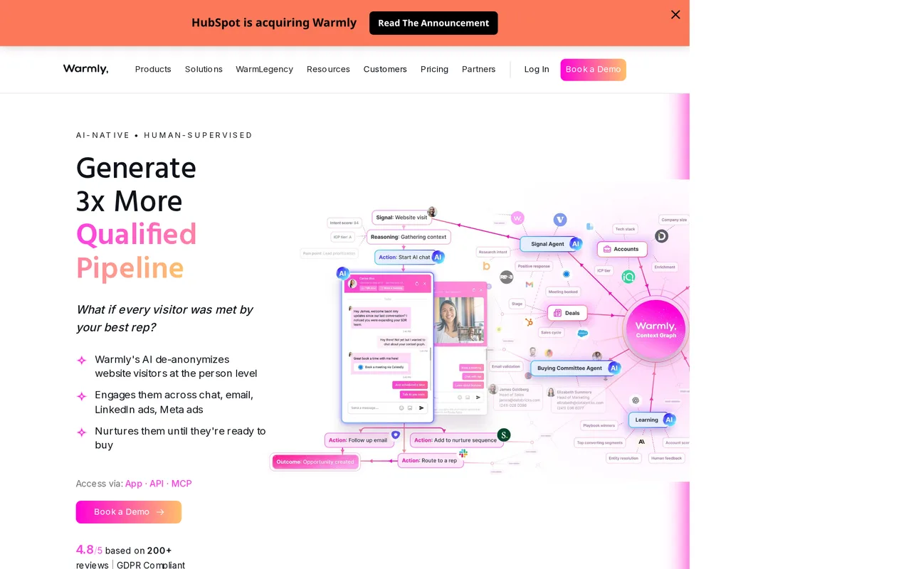 Warmly homepage