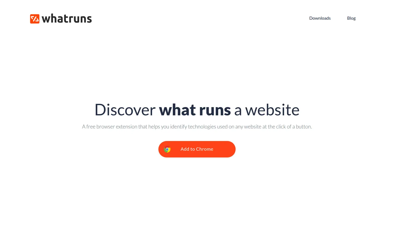 WhatRuns homepage